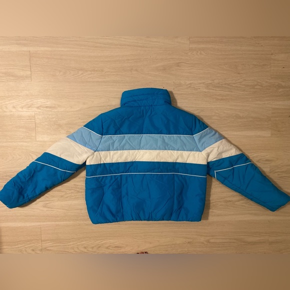 Super Cute Blue Puffer Bomber Jacket — vintage style! - Picture 3 of 5